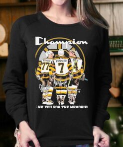 Boston Bruins Champion Ray Bourque Phil Esposito And Bobby Orr Thank You For The Memories Signatures Shirt 4