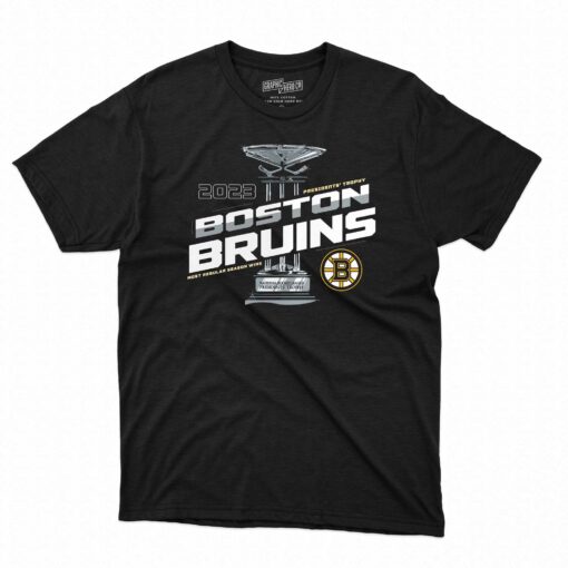 Boston Bruins Fanatics Branded 2023 Presidents’ Trophy T-shirt