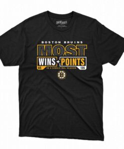 Boston Bruins Fanatics Branded Most Ever Nhl Wins Points T-shirt Boston Bruins Fanatics Branded Most Ever Nhl Wins Points T-shirt