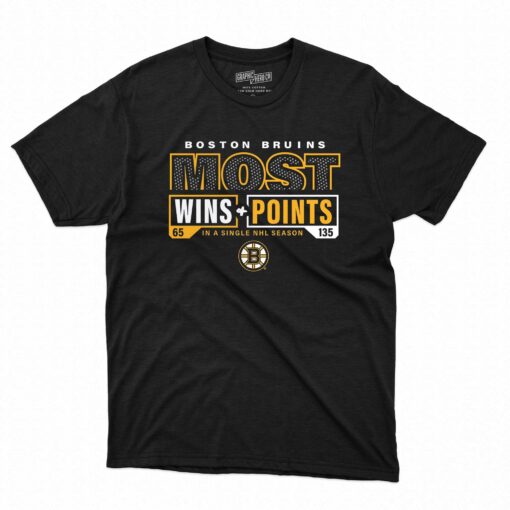 Boston Bruins Fanatics Branded Most Ever Nhl Wins Points T-shirt