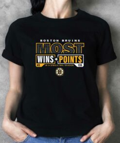 Boston Bruins Fanatics Branded Most Ever Nhl Wins Points T-shirt Boston Bruins Fanatics Branded Most Ever Nhl Wins Points T-shirt