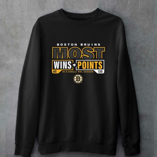 Boston Bruins Fanatics Branded Most Ever Nhl Wins Points T-shirt