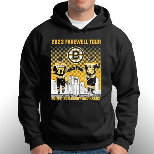 Boston Bruins Patrice Bergeron And David Krejci 2023 Farewell Tour Signatures Shirt