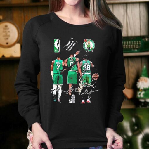 Boston Celtics Jaylen Brown Jayson Tatum And Marcus Smart Deer Hunting Season Signatures Shirt