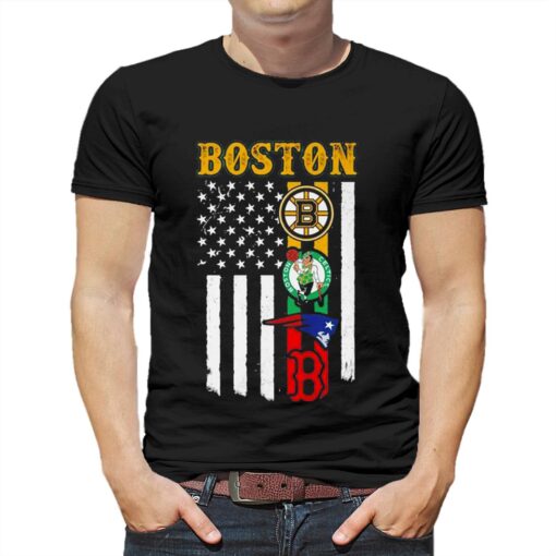 Boston City Of Champion American Flag Shirt