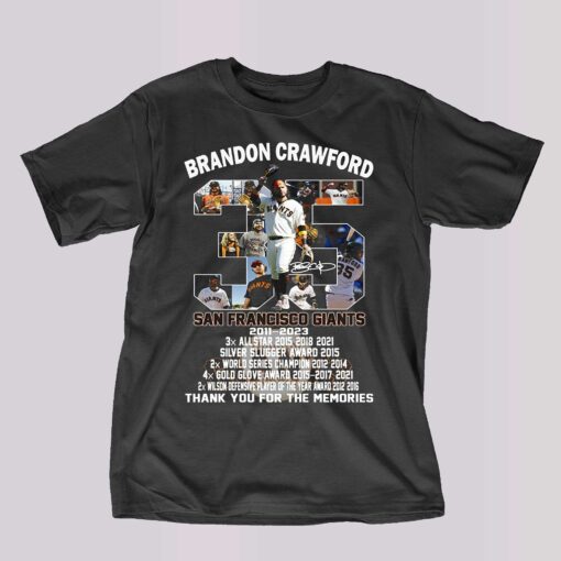 Brandon Crawford San Francisco Giants 2011 – 2023 Thank You For The Memories T-shirt