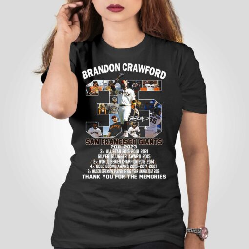 Brandon Crawford San Francisco Giants 2011 – 2023 Thank You For The Memories T-shirt