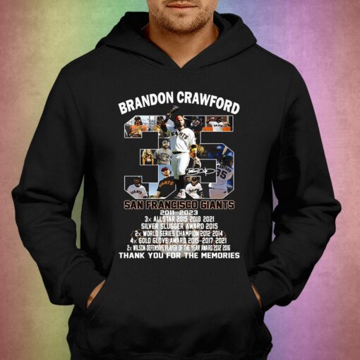 Brandon Crawford San Francisco Giants 2011 – 2023 Thank You For The Memories T-shirt