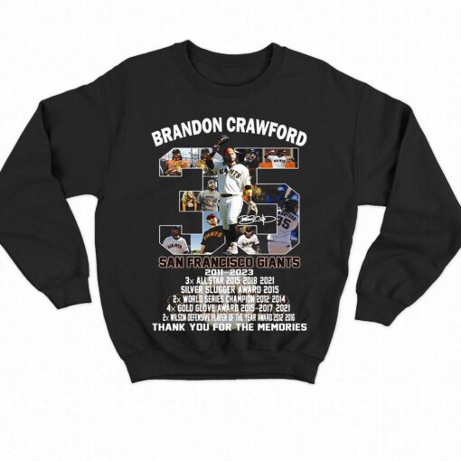 Brandon Crawford San Francisco Giants 2011 – 2023 Thank You For The Memories T-shirt