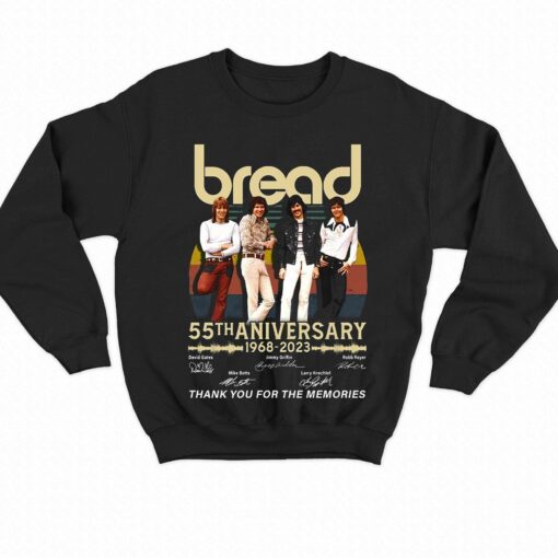 Bread 55th Anniversary 1968 – 2023 Thank You For The Memories T-shirt