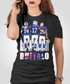 Buffalo Skyline Stefon Diggs Josh Allen And Cole Beasley Signatures Shirt Buffalo Skyline Stefon Diggs Josh Allen And Cole Beasley Signatures Shirt