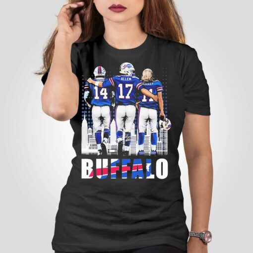 Buffalo Skyline Stefon Diggs Josh Allen And Cole Beasley Signatures Shirt