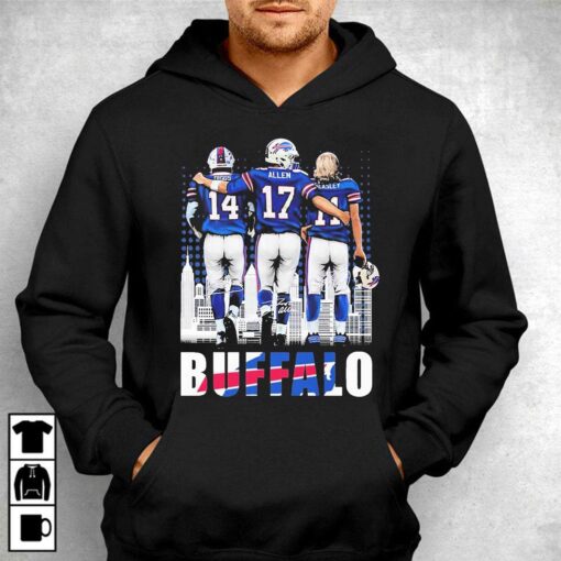 Buffalo Skyline Stefon Diggs Josh Allen And Cole Beasley Signatures Shirt