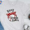 Busy Raising Ballers Baseball Mom T-shirt Mom Bun Bow