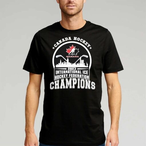 Canada Hockey 2023 International Ice Hockey Federation Champions Skyline Shirt