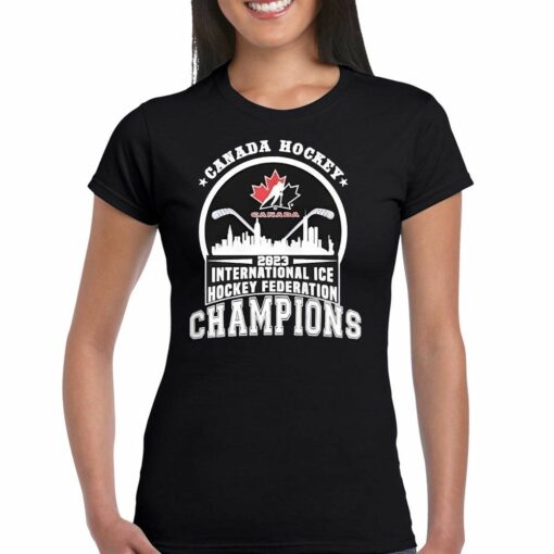 Canada Hockey 2023 International Ice Hockey Federation Champions Skyline Shirt