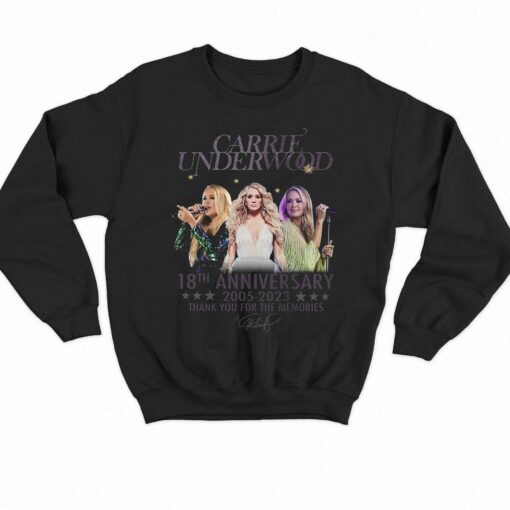 Carrie Underwood 18th Anniversary 2005 – 2023 Thank You For The Memories T-shirt