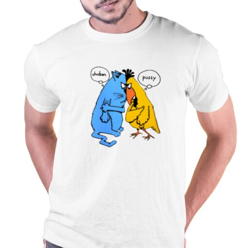 Cartoon Chicken Pussy Single Stitch T-shirt