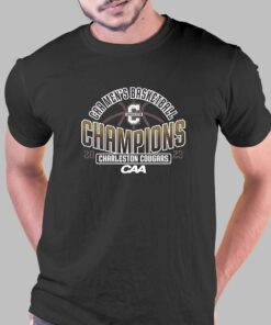 Charleston Cougars 2023 Caa Mens Basketball Conference Tournament Champions Locker Room T-shirt Charleston Cougars 2023 Caa Mens Basketball Conference Tournament Champions Locker Room T-shirt