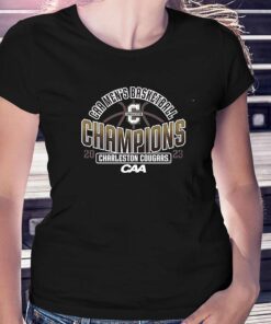 Charleston Cougars 2023 Caa Mens Basketball Conference Tournament Champions Locker Room T-shirt Charleston Cougars 2023 Caa Mens Basketball Conference Tournament Champions Locker Room T-shirt