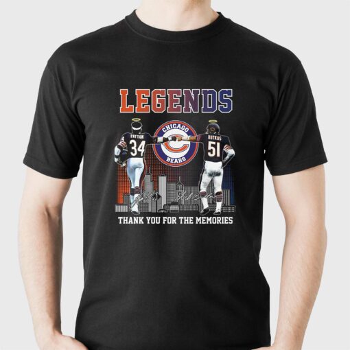 Chicago Bears Legends Payton And Butkus Memories T Shirt