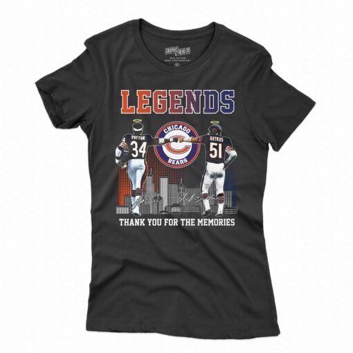 Chicago Bears Legends Payton And Butkus Memories T Shirt