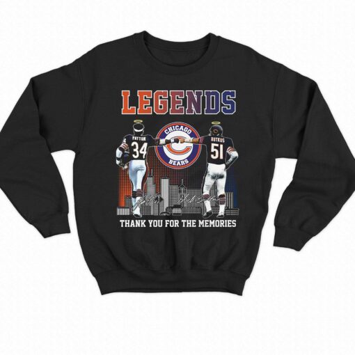 Chicago Bears Legends Payton And Butkus Memories T Shirt