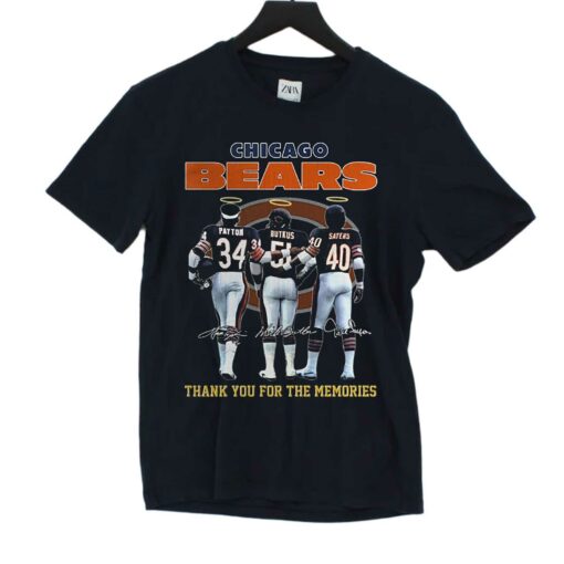 Chicago Bears Payton And Butkus And Sayers Thank You For The Memories T-shirt