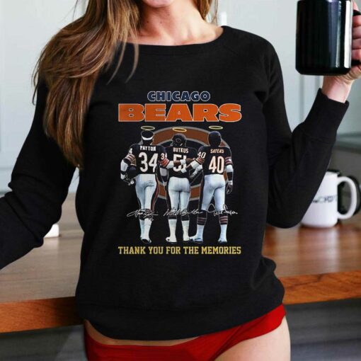 Chicago Bears Payton And Butkus And Sayers Thank You For The Memories T-shirt