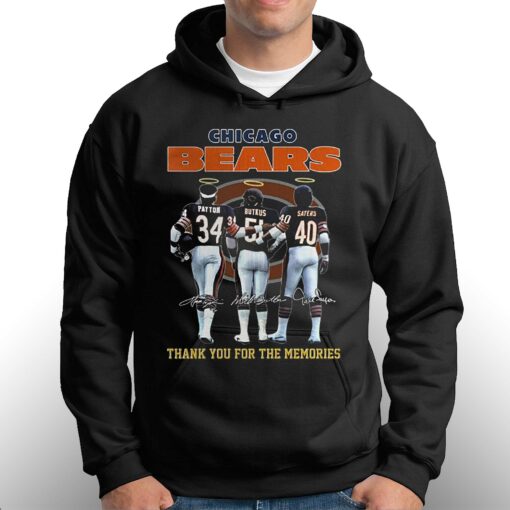 Chicago Bears Payton And Butkus And Sayers Thank You For The Memories T-shirt