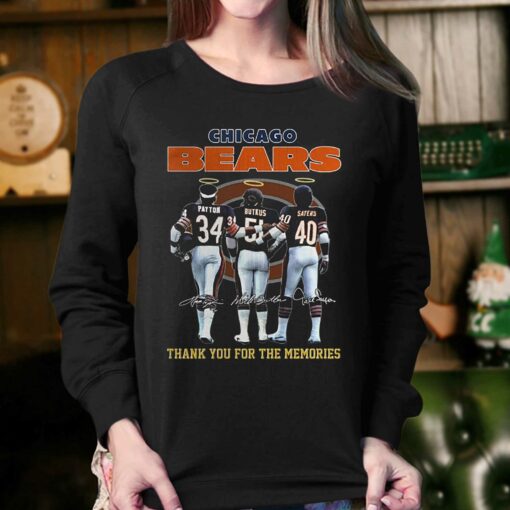 Chicago Bears Payton And Butkus And Sayers Thank You For The Memories T-shirt