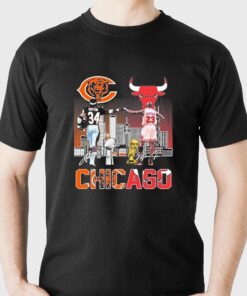 Chicago Sport Teams Walter Payton And Michael Jordan Skyline Signatures Shirt Chicago Sport Teams Walter Payton And Michael Jordan Skyline Signatures Shirt