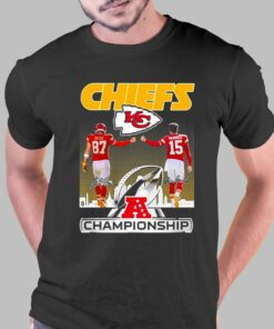 Chiefs Kelce 87 Mahomes 15 Signature Champions Shirt Chiefs Kelce 87 Mahomes 15 Signature Champions Shirt