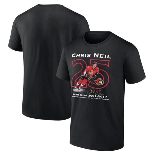 Chris Neil Ottawa Senators Fanatics Branded Number Retirement T-shirt