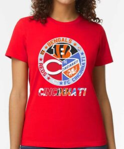 Cincinnati Circle Logo Sport Teams Bengals Reds Unisex Tshirt Cincinnati Circle Logo Sport Teams Bengals Reds Unisex Tshirt