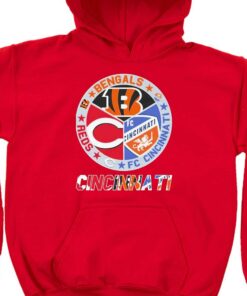 Cincinnati Circle Logo Sport Teams Bengals Reds Unisex Tshirt 3
