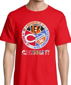 Cincinnati Circle Logo Sport Teams Bengals Reds Unisex Tshirt 4