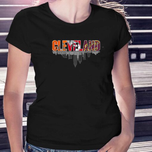 Cleveland 3 Teams Sports Logo Skyline Shirt