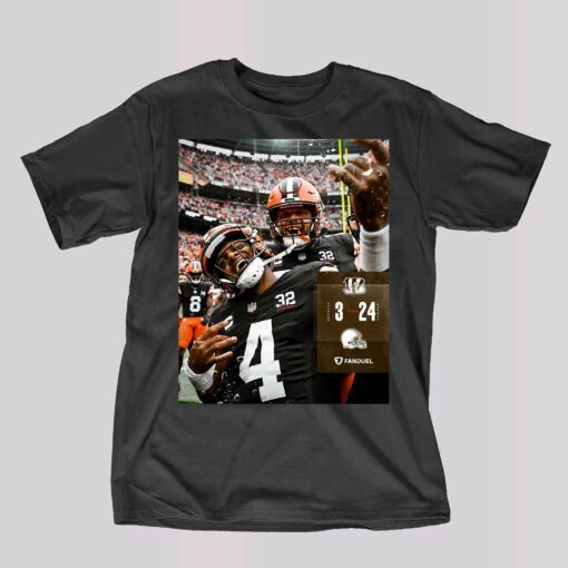 Cleveland Browns Final Score 24 3 Bengals T-shirt