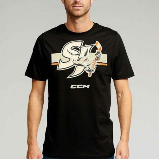 Cmm San Jose Barracuda Ccm Crest Logo Shirt