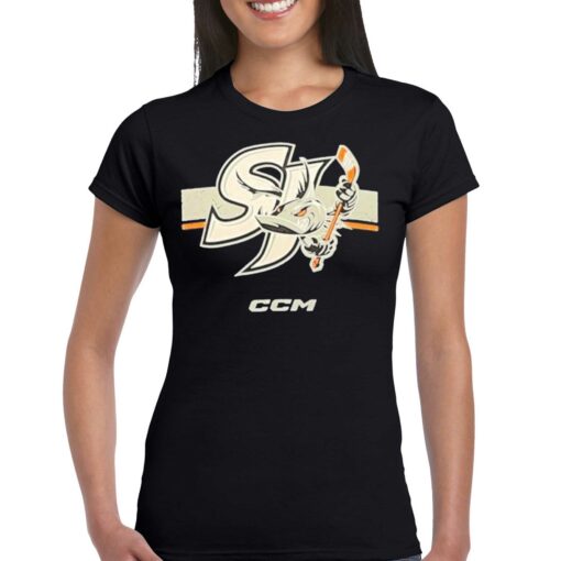 Cmm San Jose Barracuda Ccm Crest Logo Shirt