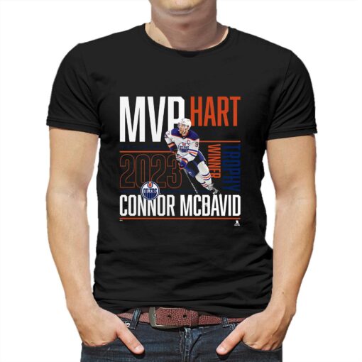 Connor Mcdavid Edmonton Oilers Fanatics Branded 2023 Hart Trophy Winner T-shirt