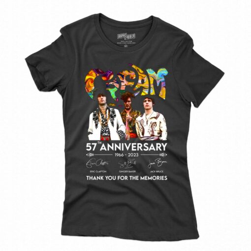 Cream Band 57th Anniversary 1966 – 2023 Thank You For The Memories T-shirt