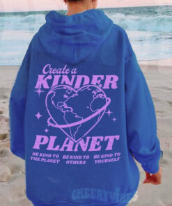 Create A Kinder Planet Hoodie Pink And Blue 2 Create A Kinder Planet Hoodie Pink And Blue 3
