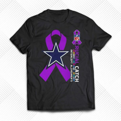 Dallas Cowboys Crucial Catch Intercept Alzheimers T-shirt