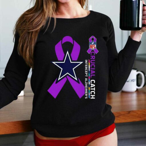 Dallas Cowboys Crucial Catch Intercept Alzheimers T-shirt