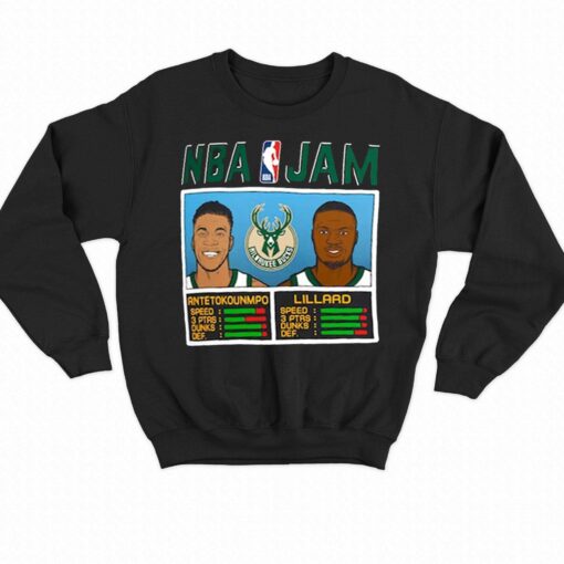 Damian Lillard Giannis Antetokounmpo Milwaukee Bucks Homage Nba Jam T-shirt