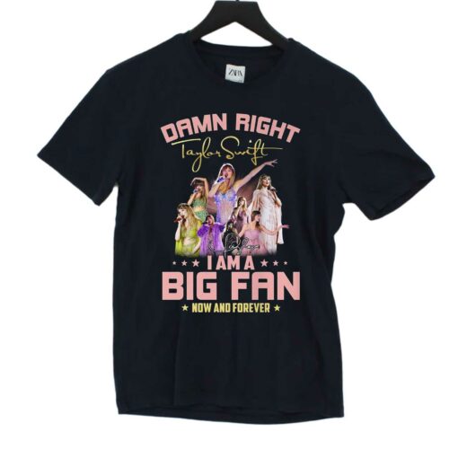 Damn Right I Am A Big Fan Of Taylor Swift Now And Forever T-shirt