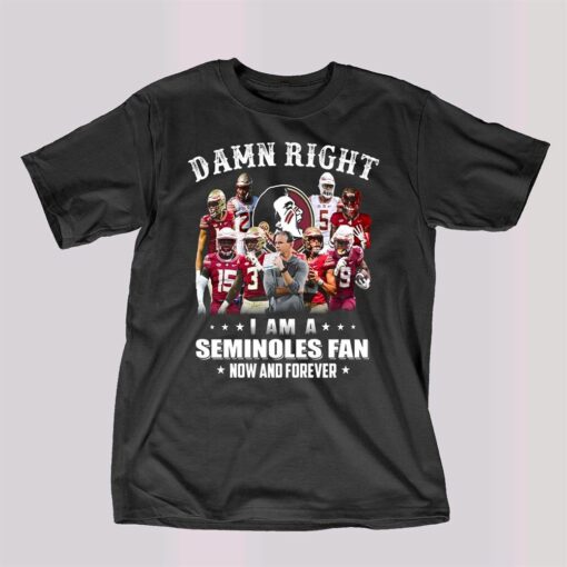 Damn Right I Am A Seminoles Fan Now And Forever T-shirt