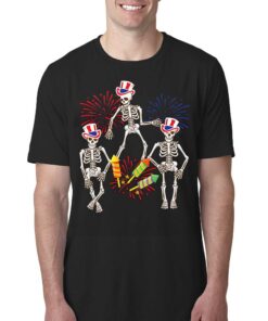 Dancing Skeleton 4th Of July American Flag Skellies T-shirt Dancing Skeleton 4th Of July American Flag Skellies T-shirt